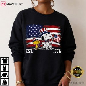 Patriotic Snoopy 4th Of July USA Flag T Shirt (3)