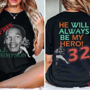 Free OJ Simpson My Hero Football T Shirt (2)