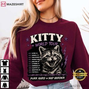 Kitty World Tour Funny Cat Concert T Shirt (2)