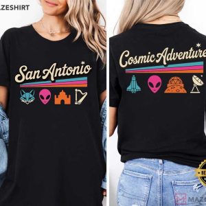 San Antonio Basketball Fox Alien Castle Harper Big 4 Icons T Shirt (1 (3)