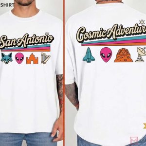 San Antonio Basketball Fox Alien Castle Harper Big 4 Icons T Shirt (1)