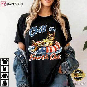 Chill The Fourth Out Funny German Shepherd Dog Lover T Shirt (1)
