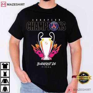 Paris Saint Germain UEFA Champions League Champions d’Europe 2026 T Shirt (4)