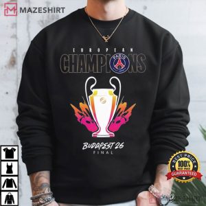 Paris Saint Germain UEFA Champions League Champions d’Europe 2026 T Shirt (1)