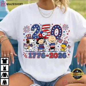 Snoopy 250th Anniversary Fourth Of July Peanuts Patriotic T Shirt (2)