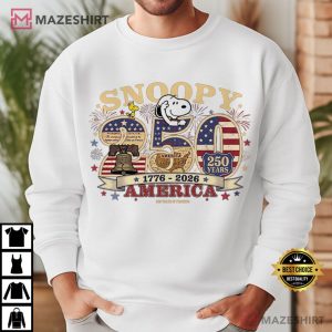 America 250th Anniversary Patriotic Snoopy Funny 4th Of July T Shirt (1)