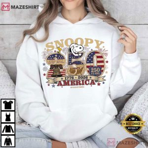 America 250th Anniversary Patriotic Snoopy Funny 4th Of July T Shirt (2)