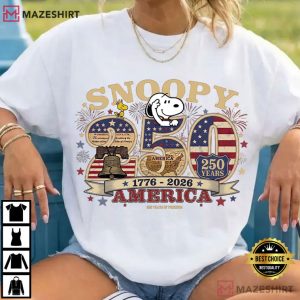 America 250th Anniversary Patriotic Snoopy Funny 4th Of July T Shirt (3)