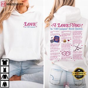 Hockey I Love You In Off Campus Book Series T Shirt (3)