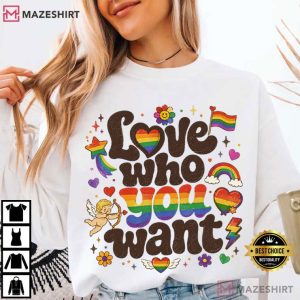 Love Who You Want Rainbow LGBTQ Pride Month Queer Ally T Shirt (4)
