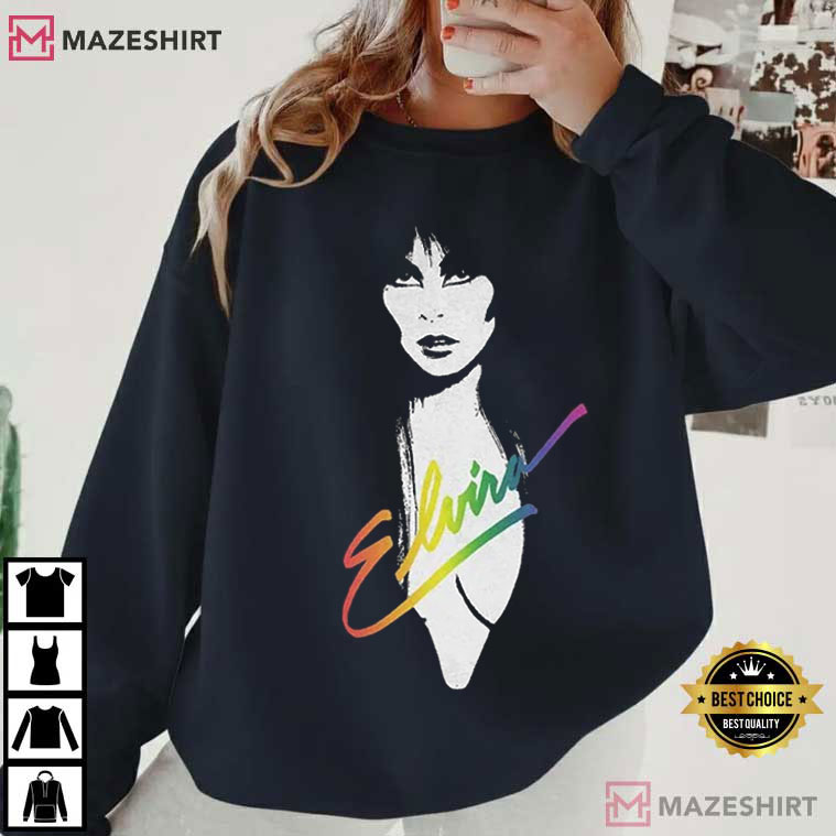 Elvira Mistress Of The Dark Vintage 1983 Pride Rainbow T-Shirt Elvira Mistress Of The Dark Vintage 1983 Pride Rainbow T-Shirt