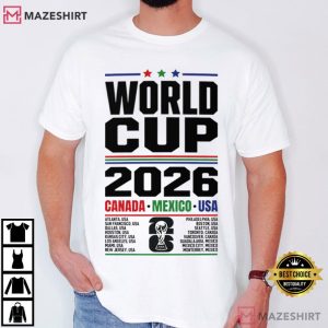 World Cup Canada Mexico USA Host Cities 2026 Vintage Soccer T Shirt (4)