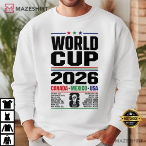 World Cup Canada Mexico USA Host Cities 2026 Vintage Soccer T Shirt (1)