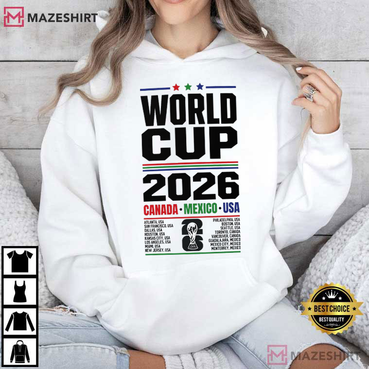 World Cup Canada Mexico USA Host Cities 2026 Vintage Soccer T-Shirt World Cup Canada Mexico USA Host Cities 2026 Vintage Soccer T-Shirt
