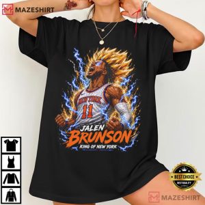 Jalen Brunson King Of New York Super Saiyan Basketball Player Graphic T Shirt (4)