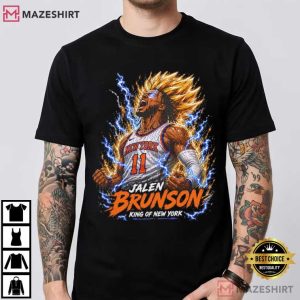 Jalen Brunson King Of New York Super Saiyan Basketball Player Graphic T Shirt (1)