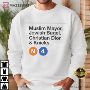 Muslim Mayor Jewish Bagel Christian Dior Knicks T Shirt (3)