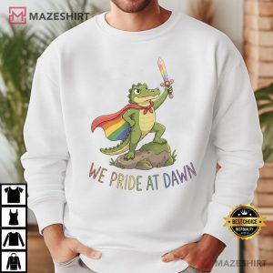 We Pride At Dawn Pride Alligator LGBTQ Rainbow Animal T Shirt (4)