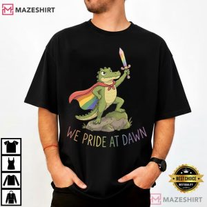 We Pride At Dawn Pride Alligator LGBTQ Rainbow Animal T Shirt (1)