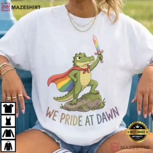 We Pride At Dawn Pride Alligator LGBTQ Rainbow Animal T Shirt (3)