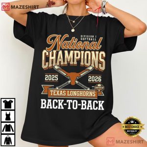 Texas Longhorns National Champs 2026 Softball WCWS Repeat T Shirt (2)