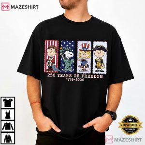 America 250th Anniversary Patriotic Snoopy Fourth Of July T Shirt (1)
