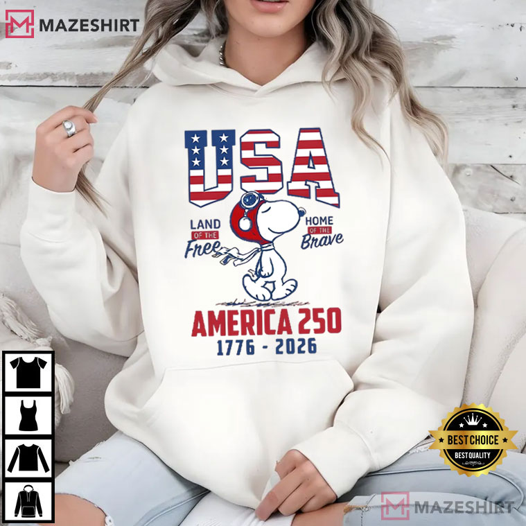 Independence Day Snoopy 250th Anniversary Fourth Of July USA T-Shirt Independence Day Snoopy 250th Anniversary Fourth Of July USA T-Shirt