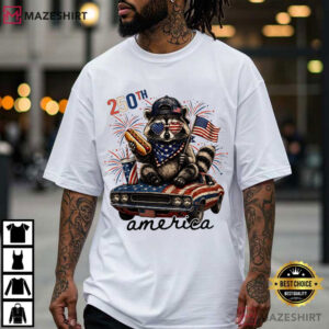 Patriotic Raccoon America 250th Anniversary Funny 4th Of July T Shir (4)