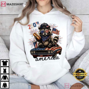 Patriotic Raccoon America 250th Anniversary Funny 4th Of July T Shir