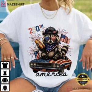 Patriotic Raccoon America 250th Anniversary Funny 4th Of July T Shir (3)