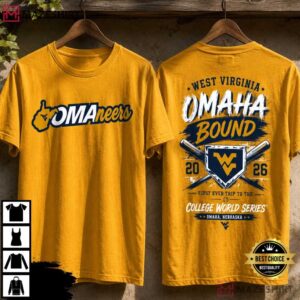 West Virginia Mountaineers Omaha Bound 2026 College World Series Baseball T (1)