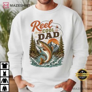 Fathers Day Reel Cool Dad Vintage Retro Fishing T Shirt (1)