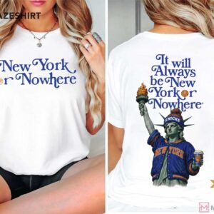 New York Or Nowhere Basketball Blue Orange Game Day T Shirt (4)