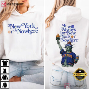 New York Or Nowhere Basketball Blue Orange Game Day T Shirt (1)