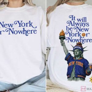 New York Or Nowhere Basketball Blue Orange Game Day T Shirt (2)