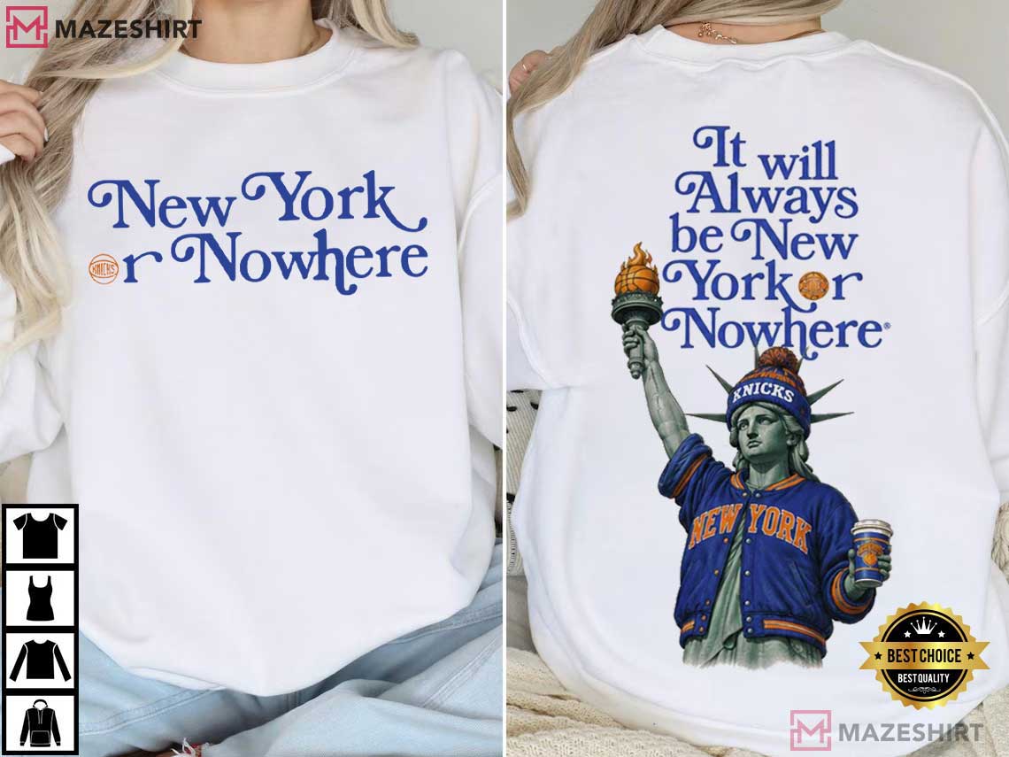 New York Or Nowhere Basketball Blue Orange Game Day T-Shirt New York Or Nowhere Basketball Blue Orange Game Day T-Shirt