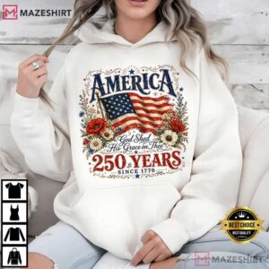 God Shed 250 Years Flag And Poppies Patriotic Floral T Shirt (2)