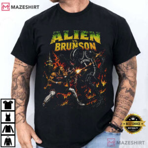 Alien Vs Brunson Comic Basketball Graphic T Shirt (1)