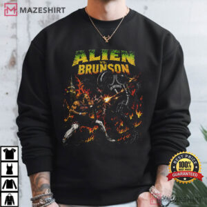 Alien Vs Brunson Comic Basketball Graphic T Shirt (2)