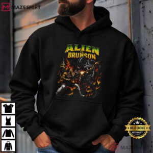 Alien Vs Brunson Comic Basketball Graphic T Shirt (3)