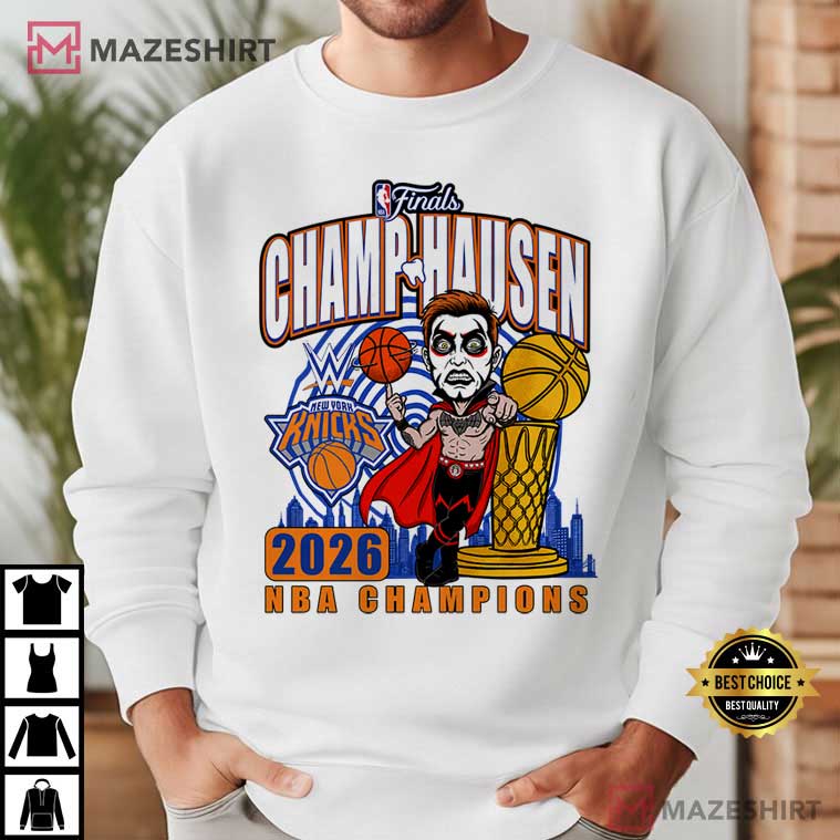 Danhausen New York Knicks 2026 NBA Finals Champions T-Shirt Danhausen New York Knicks 2026 NBA Finals Champions T-Shirt