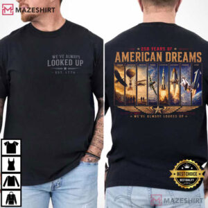 American Dreams Aviation 250th Anniversary Patriotic Pilot T Shirt (2)