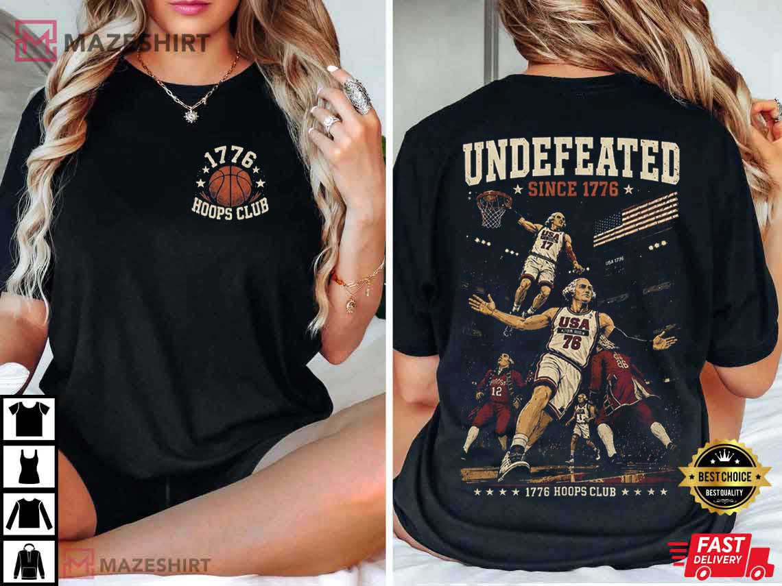 Undefeated Since 1776 Basketball Vintage 1776 Hoops Club Patriotic T-Shirt Undefeated Since 1776 Basketball Vintage 1776 Hoops Club Patriotic T-Shirt