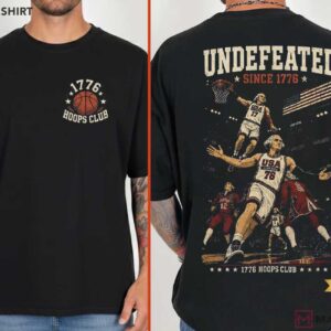 Undefeated Since 1776 Basketball Vintage 1776 Hoops Club Patriotic T