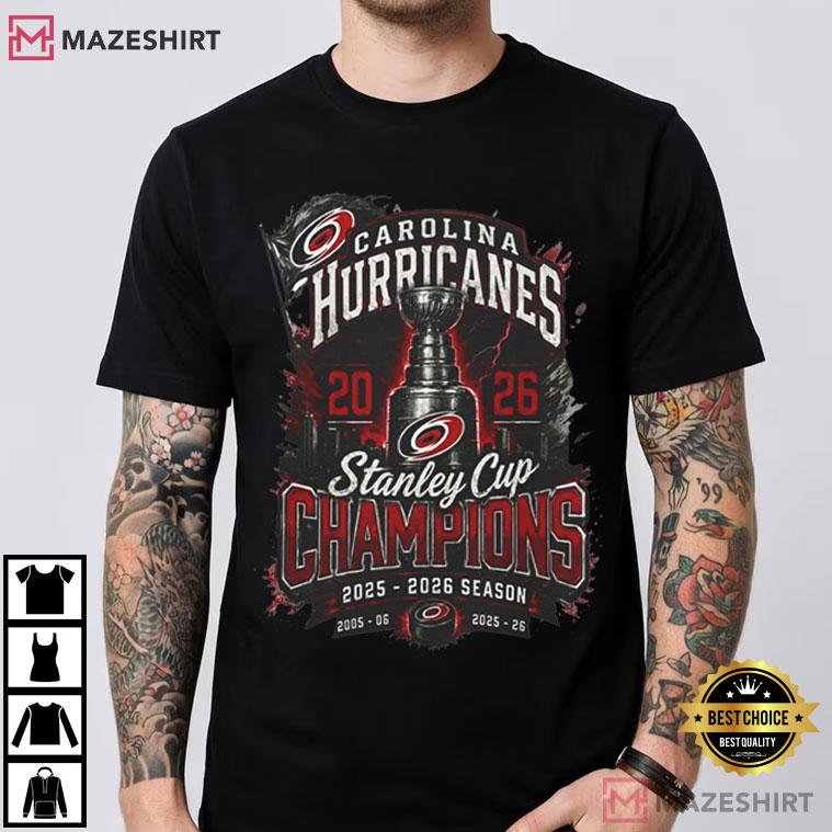 Carolina Hurricanes 2026 Stanley Cup Champions Hockey T-Shirt Carolina Hurricanes 2026 Stanley Cup Champions Hockey T-Shirt