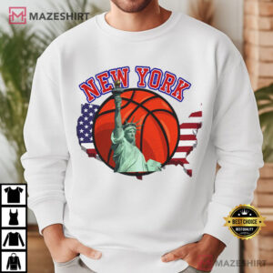 New York Basketball USA Flag Hoop T Shirt (3)