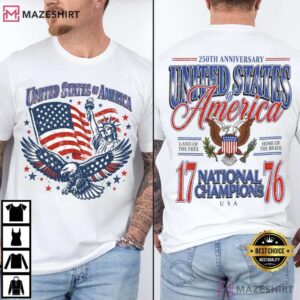 July 4th 1776 National Champions Funny America 250th Anniversary T Shirt (1)