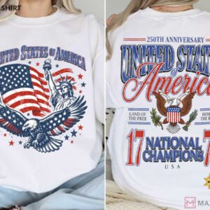 July 4th 1776 National Champions Funny America 250th Anniversary T Shirt (3)
