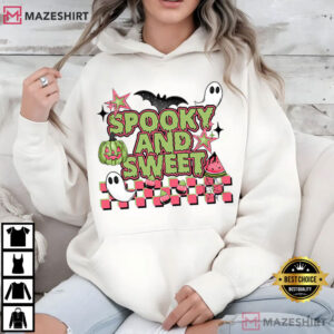 Spooky And Sweet Halloween Watermelon Funny Fall T Shirt (4)