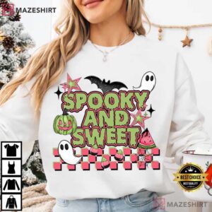 Spooky And Sweet Halloween Watermelon Funny Fall T Shirt (3)
